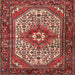 Round Machine Washable Traditional Copper Red Pink Rug, wshtr4486