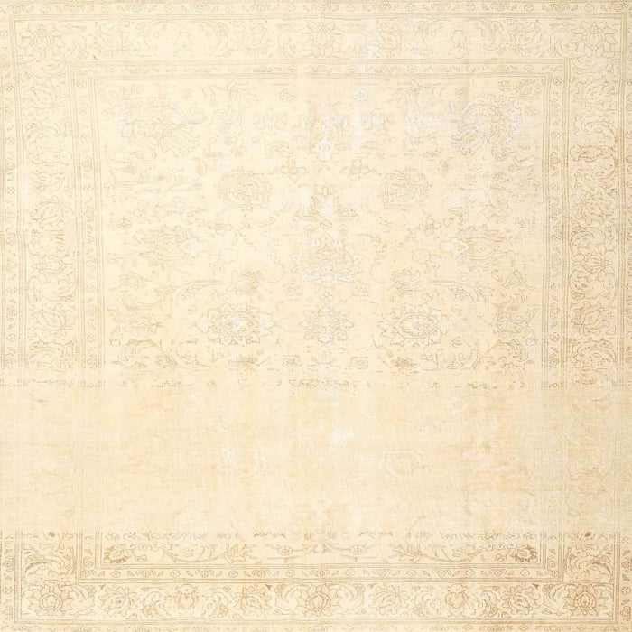 Square Traditional Khaki Gold Persian Rug, tr4487