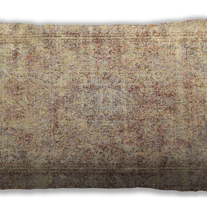 Traditional Classic Rectangular Brown Gold Lumbar Throw Pillow, 13 inch by 19 inch, lbtr4488
