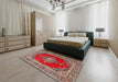 Machine Washable Traditional Camel Brown Rug in a Bedroom, wshtr4489