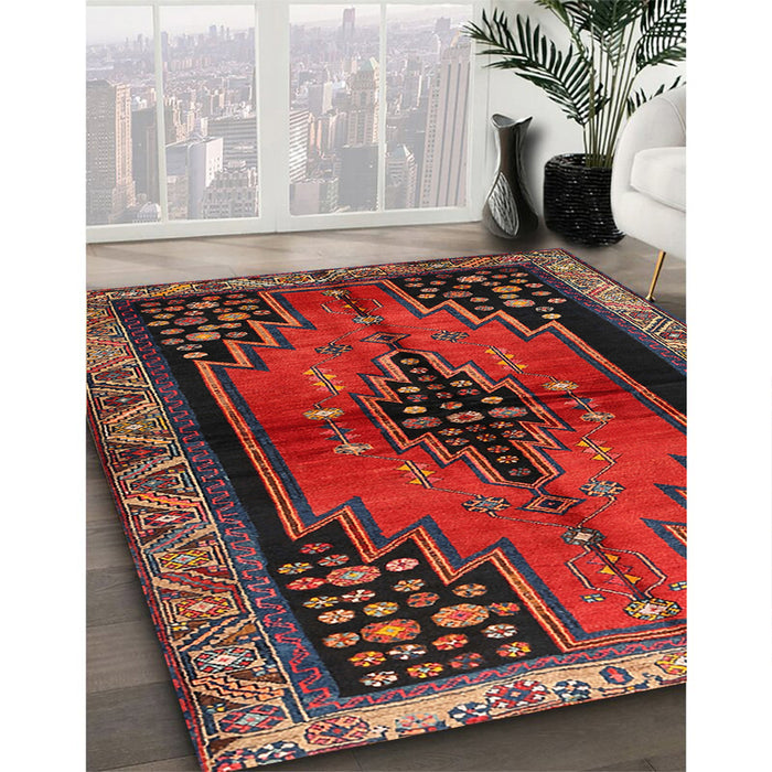 Traditional Brown Persian Rug in Family Room, tr448
