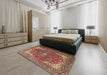 Traditional Red Medallion Rug in a Bedroom, tr4490