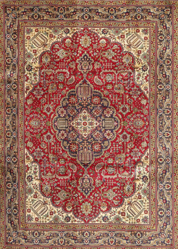 Machine Washable Traditional Tomato Red Rug, wshtr4490