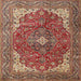 Square Traditional Red Medallion Rug, tr4490