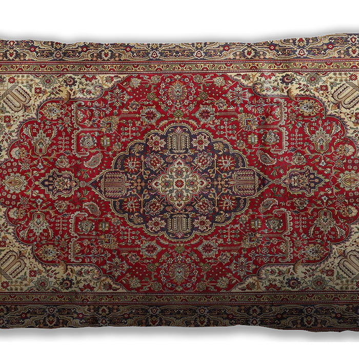 Traditional Classic Rectangular Tomato Red Lumbar Throw Pillow, 13 inch by 19 inch, lbtr4490