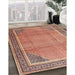 Machine Washable Traditional Tangerine Pink Rug in a Family Room, wshtr4491