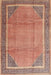 Machine Washable Traditional Tangerine Pink Rug, wshtr4491