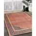 Traditional Tangerine Pink Persian Rug in Family Room, tr4491