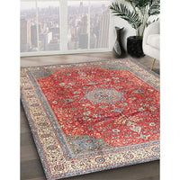 Traditional Tan Brown Medallion Rug, tr4492