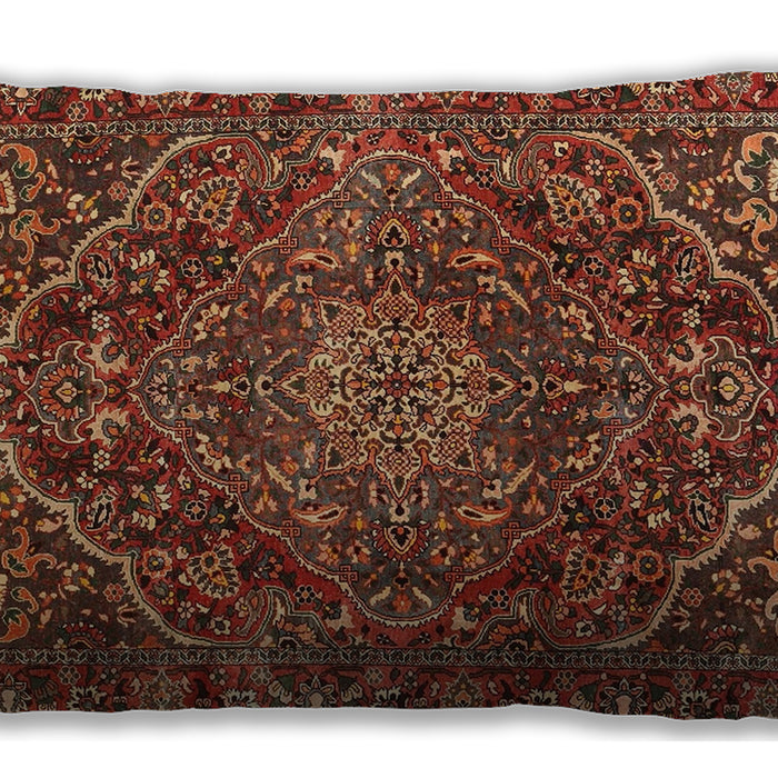 Traditional Classic Rectangular Tomato Red Lumbar Throw Pillow, 13 inch by 19 inch, lbtr4493