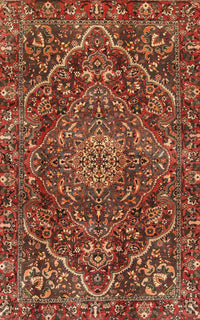 Machine Washable Traditional Tomato Red Rug, wshtr4493