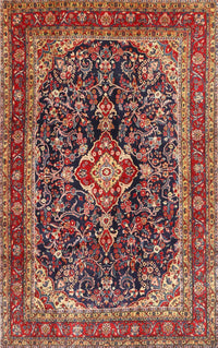 Machine Washable Traditional Saffron Red Rug, wshtr4494