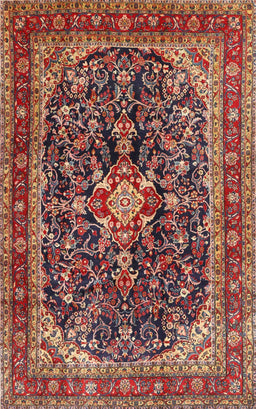 Machine Washable Traditional Saffron Red Rug, wshtr4494