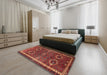 Traditional Gold Brown Persian Rug in a Bedroom, tr4495