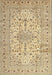 Machine Washable Traditional Brown Gold Rug, wshtr4496