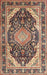 Machine Washable Traditional Red Brown Rug, wshtr4497