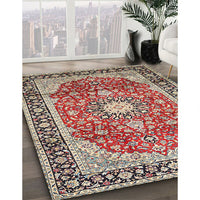 Traditional Tan Brown Medallion Rug, tr449