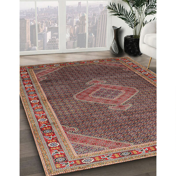 Machine Washable Traditional Orange Salmon Pink Rug in a Family Room, wshtr44