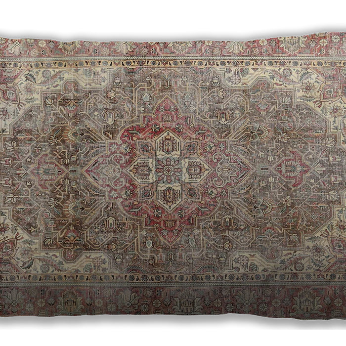 Traditional Classic Rectangular Dark Gold Brown Lumbar Throw Pillow, 13 inch by 19 inch, lbtr4502