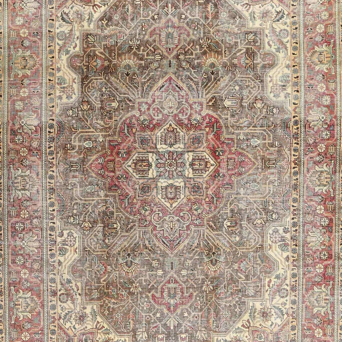 Traditional Dark Gold Brown Medallion Rug, tr4502