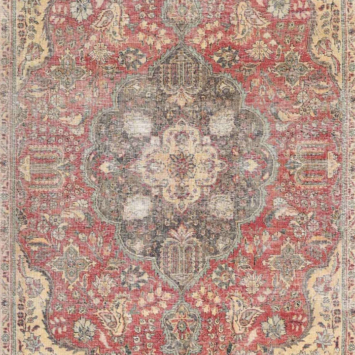 Traditional Copper Red Pink Medallion Rug, tr4504
