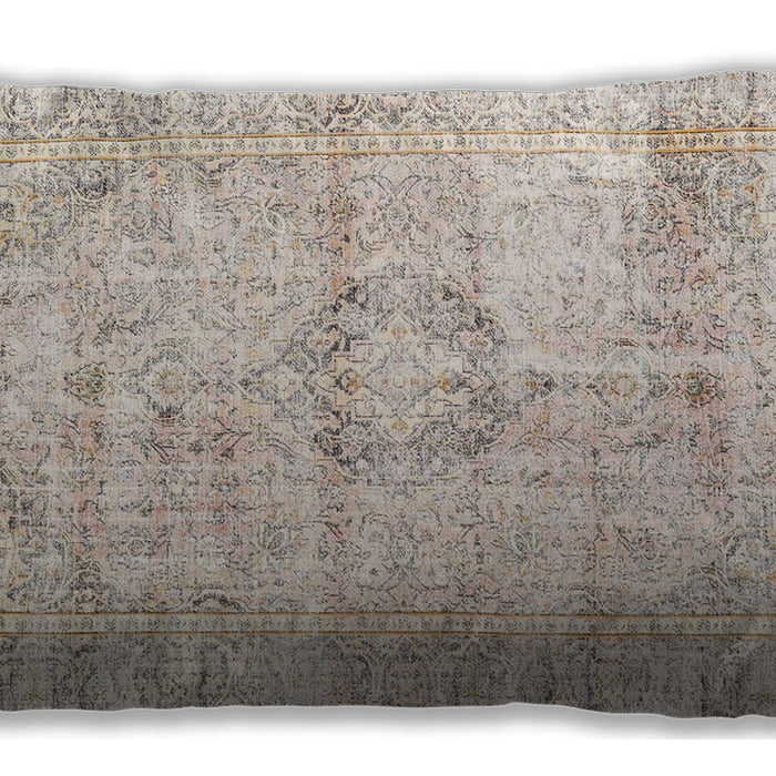 Traditional Classic Rectangular Light French Beige Brown Lumbar Throw Pillow, 13 inch by 19 inch, lbtr4506