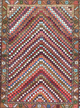 Machine Washable Traditional Brown Red Rug, wshtr4508