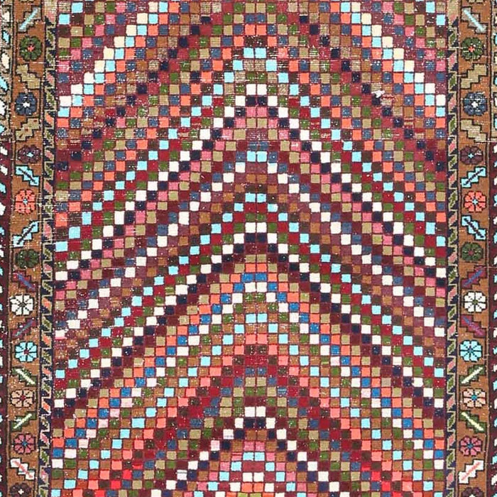 Machine Washable Traditional Brown Red Rug, wshtr4508