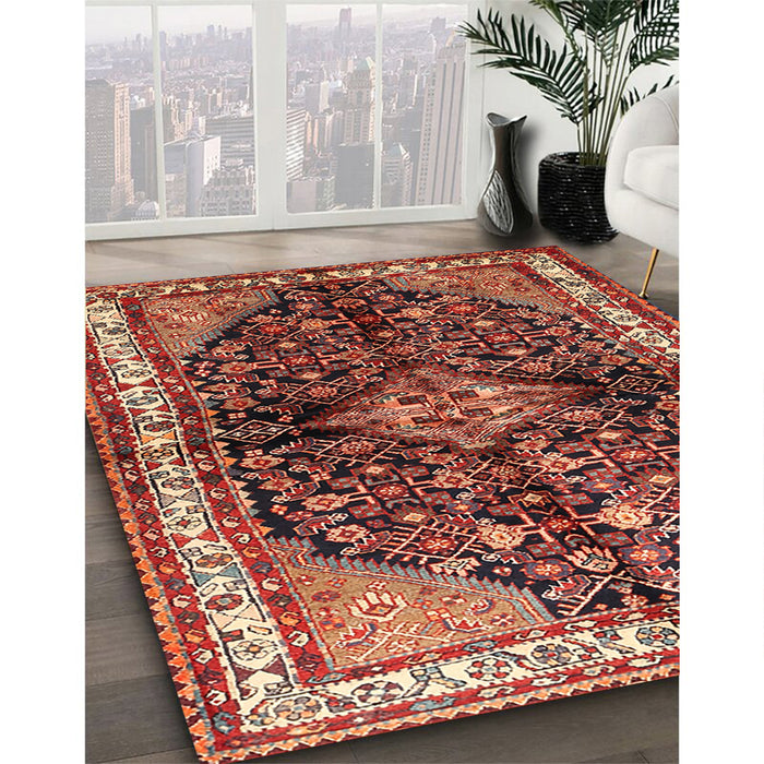 Traditional Red Persian Rug in Family Room, tr450