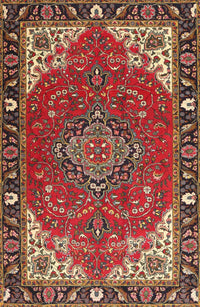 Machine Washable Traditional Tomato Red Rug, wshtr4511