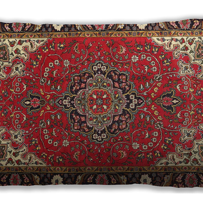 Traditional Classic Rectangular Tomato Red Lumbar Throw Pillow, 13 inch by 19 inch, lbtr4511