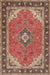 Machine Washable Traditional Saffron Red Rug, wshtr4512