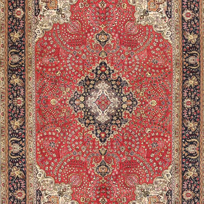 Traditional Saffron Red Medallion Rug, tr4512