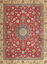 Machine Washable Traditional Red Rug, wshtr4513