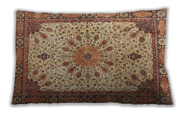 Traditional Classic Rectangular Brown Red Lumbar Throw Pillow, 13 inch by 19 inch, lbtr4514