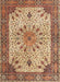 Machine Washable Traditional Brown Red Rug, wshtr4514