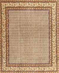 Machine Washable Traditional Sienna Brown Rug, wshtr4518