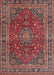 Machine Washable Traditional Saffron Red Rug, wshtr4519