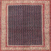 Round Machine Washable Traditional Vermilion Red Rug, wshtr451