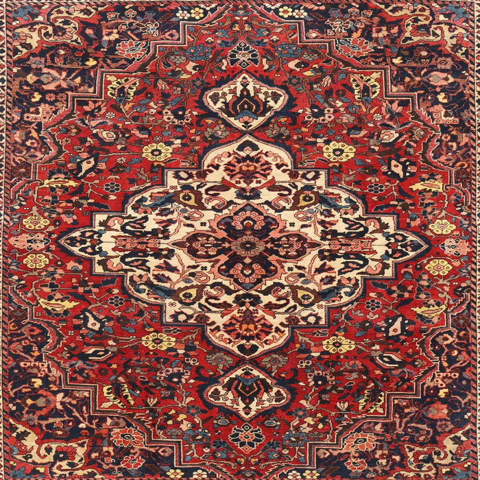 Round Machine Washable Traditional Saffron Red Rug, wshtr4520