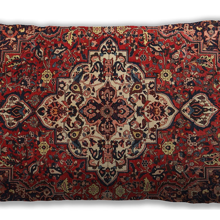 Traditional Classic Rectangular Saffron Red Lumbar Throw Pillow, 13 inch by 19 inch, lbtr4520
