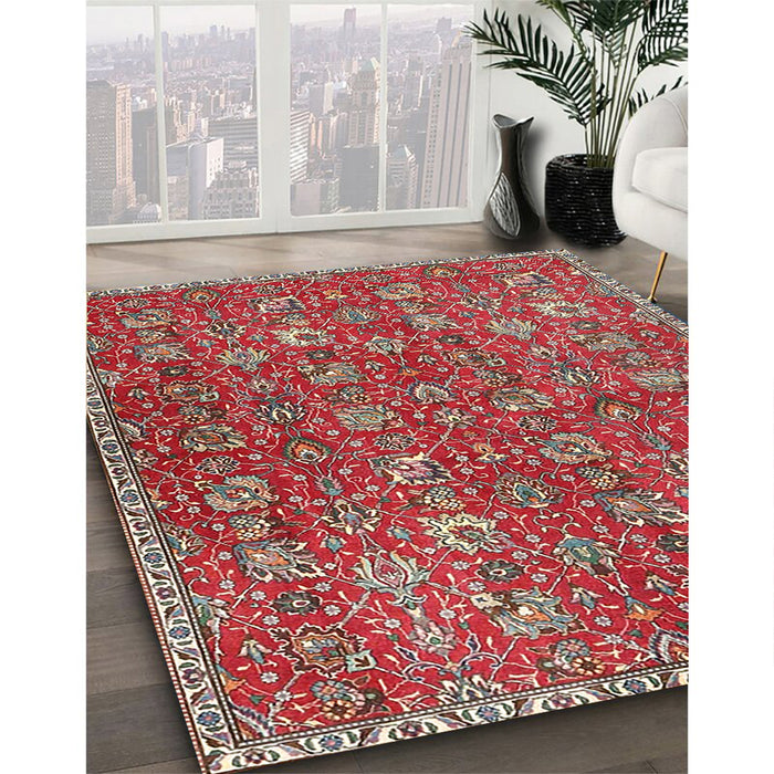 Traditional Red Persian Rug in Family Room, tr4521