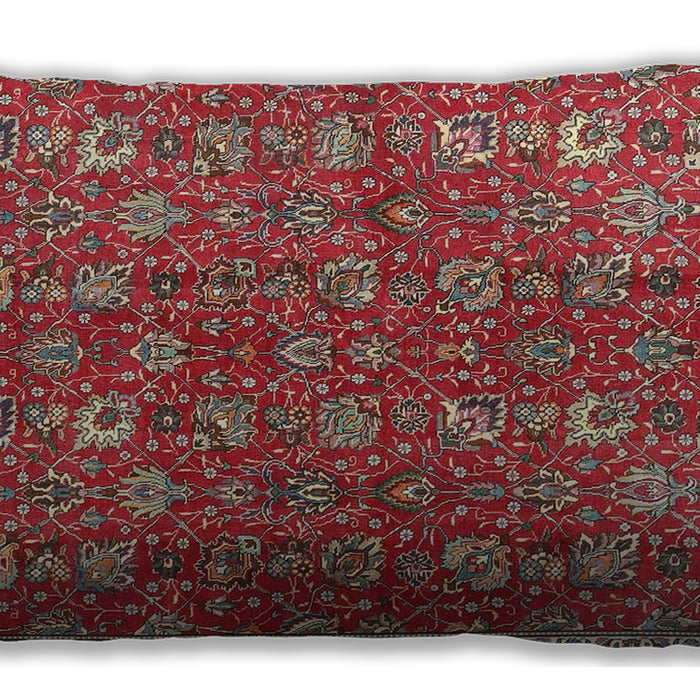 Traditional Classic Rectangular Red Lumbar Throw Pillow, 13 inch by 19 inch, lbtr4521