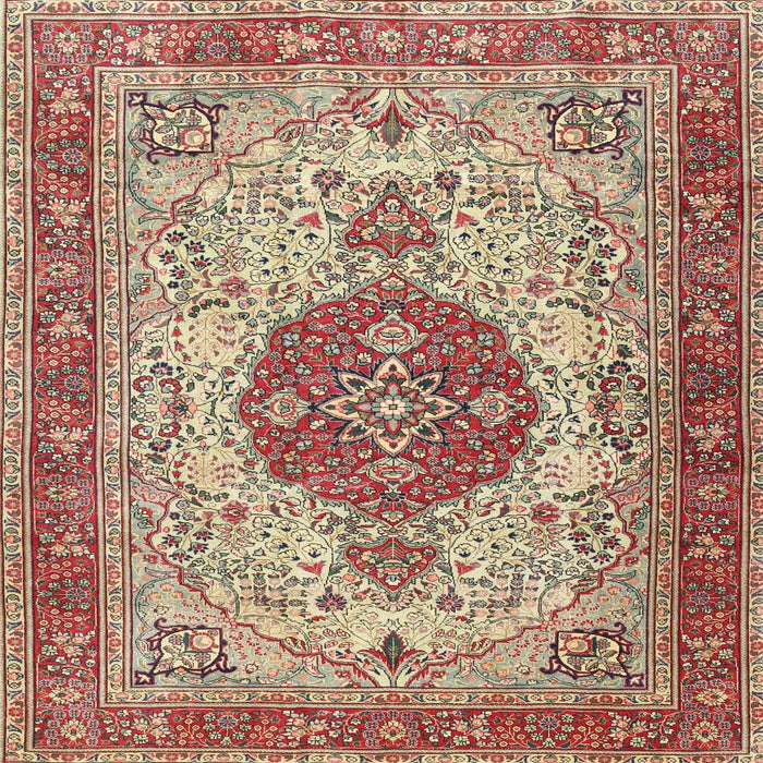 Square Traditional Brown Medallion Rug, tr4522