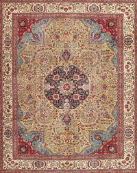 Machine Washable Traditional Brown Red Rug, wshtr4523