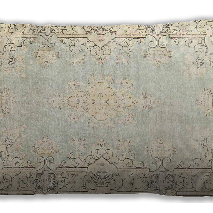 Traditional Classic Rectangular Peach Beige Lumbar Throw Pillow, 13 inch by 19 inch, lbtr4526