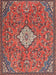 Machine Washable Traditional Orange Salmon Pink Rug, wshtr4527