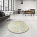 Round Traditional Sand Brown Oriental Rug in a Office, tr4531