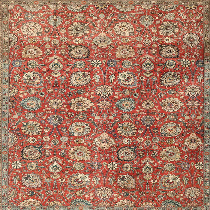 Square Traditional Light Copper Gold Persian Rug, tr4532