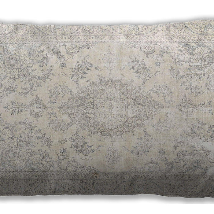 Traditional Classic Rectangular Pale Silver Gray Lumbar Throw Pillow, 13 inch by 19 inch, lbtr4533